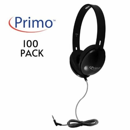 EZGENERATION Primo Stereo Headphones; Black, 100PK EZ3523407
